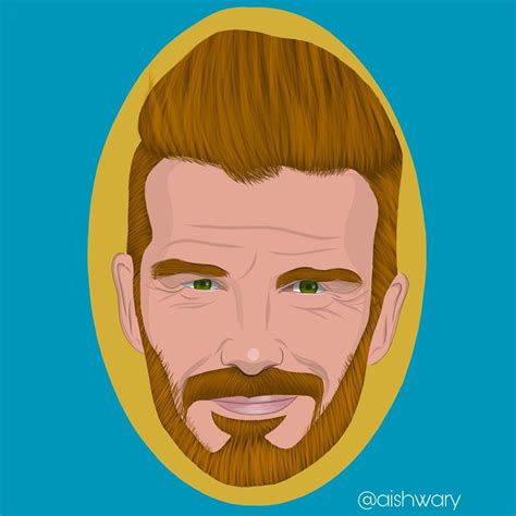 David Beckham Vector Art Portrait Portrait Cartoon Vector Art