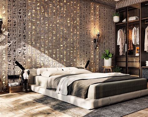 ArtStation - Modern pharaonic bedroom design in ancient Egyptian style ...