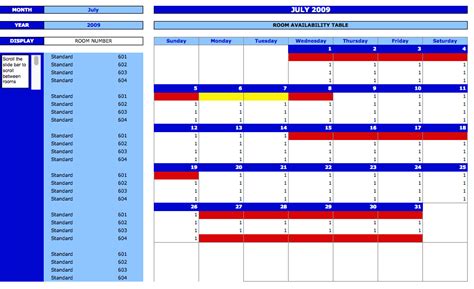 Booking And Reservation Calendar The Spreadsheet Page