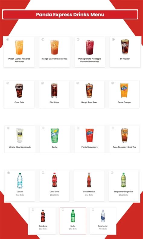 Panda Express Drinks Menu With Latest Prices May 2026