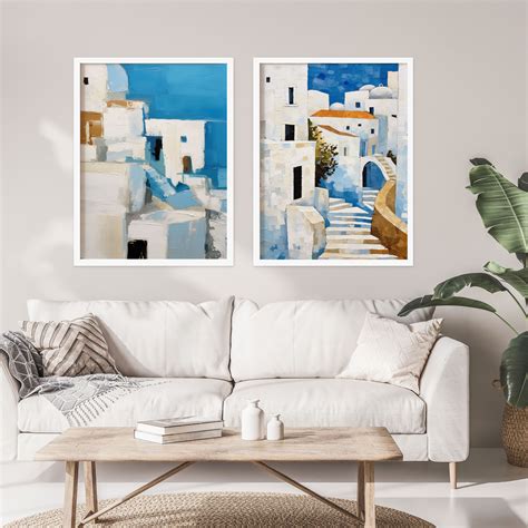 Санторини Гърция, Сет от 2 картини - Тениската БГ