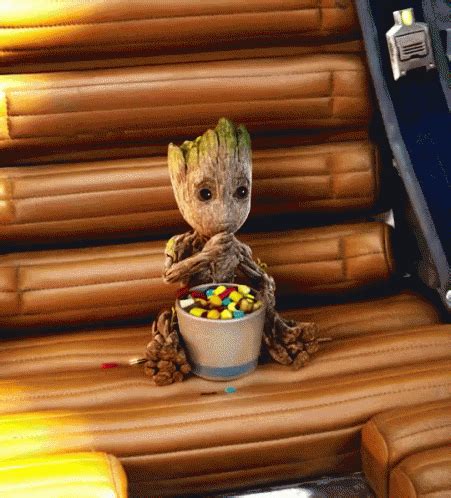 Baby Groot Eating GIF - BabyGroot Eating Chips - Discover & Share GIFs