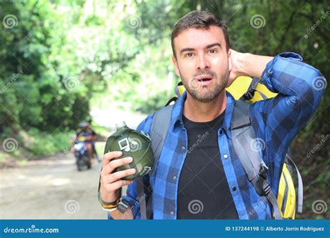 Worried Sunburned Man With Skin Irritation Stock Image Cartoondealer