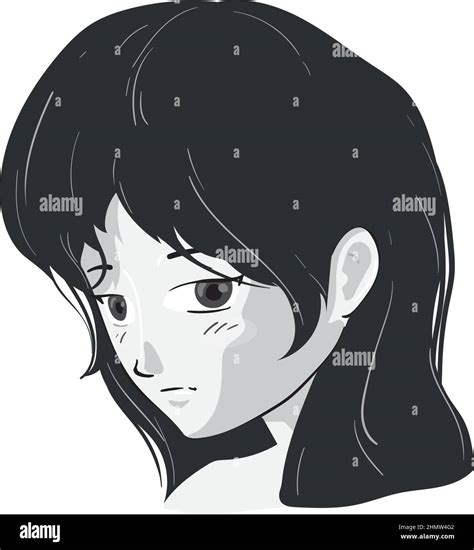 anime girl with sad face Stock Vector Image & Art - Alamy