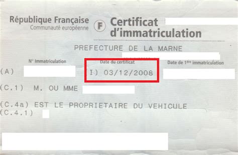 Le numéro de formule sur le Certificat d Immatriculation