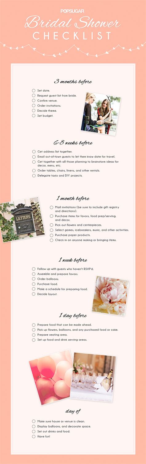 Bridal Shower Checklist The Ultimate Bridal Shower Checklist Popsugar Love And Sex