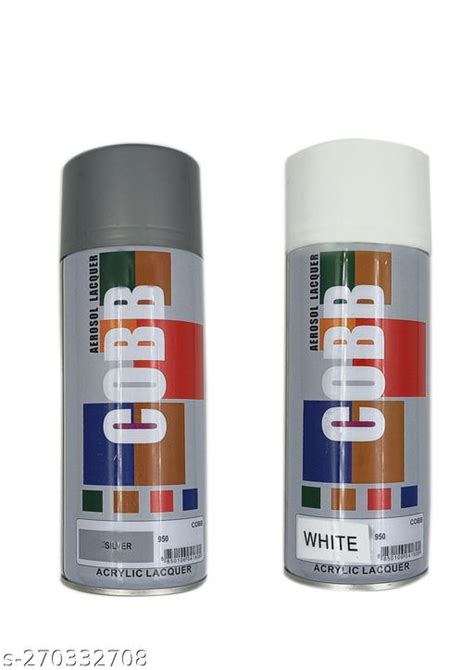 Cobb Aerosol Multi Purpose Spray Paint White And Silver Color Ml