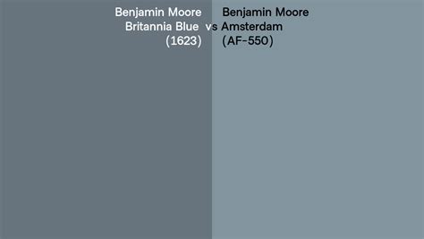 Benjamin Moore Britannia Blue Vs Amsterdam Side By Side Comparison