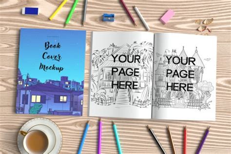 X Coloring Book Mockup Psd Graphic By Rami S Design