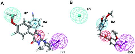 Pharmacophore Mapping Of A The Most Active Compound 1 And B The