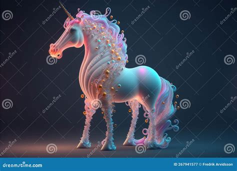 Unique Iridescent Cosmic Unicorn Stock Illustration Illustration Of