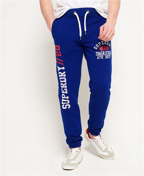 Mens Track And Field Lite Joggers In Racer Cobalt Superdry Uk