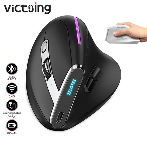 Victsing F36 Ergonomic Vertical Bluetooth Mouse 24gbt30bt52 With