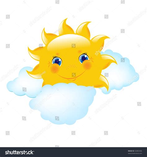 Cartoon Sun Cloud Vector Illustration Stock Vector (Royalty Free) 92883436 | Shutterstock