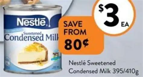 Nestlé Sweetened Condensed Milk 395 410g offer at Foodworks