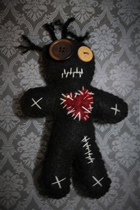 Voo Doo Doll Black Voodoo Doll Voodoo Plush Handmade Felt Etsy