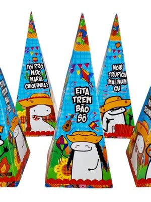 Caixa Cone Festa Junina Flork Meme Lembrancinha 10 Unid Compre