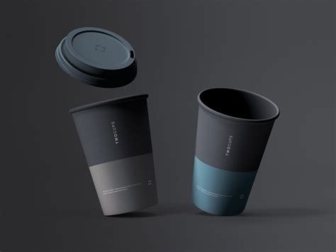 Two Disposable Coffee Cups Mockup