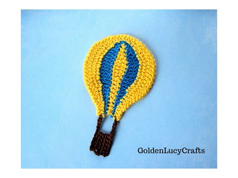 CROCHET PATTERN Hot Air Balloon Applique Crochet Motif Etsy