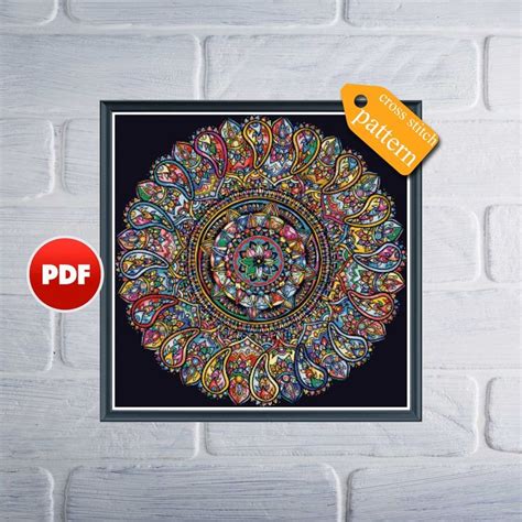 Pdf Mandala Star Cross Stitch Pattern Star Mandala Cross Stitch Pattern