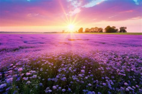 Premium AI Image | Beautiful panorama rural landscape with sunrise and ...