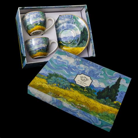 Duo Tasses Expresso Sous Tasses Vincent Van Gogh Champs De Bl Duo