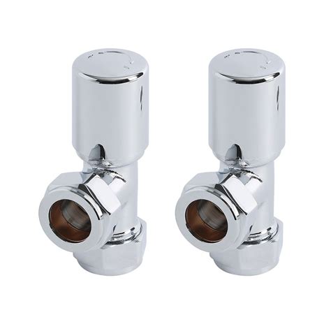 Milano Chrome Angled Radiator Valves Pair