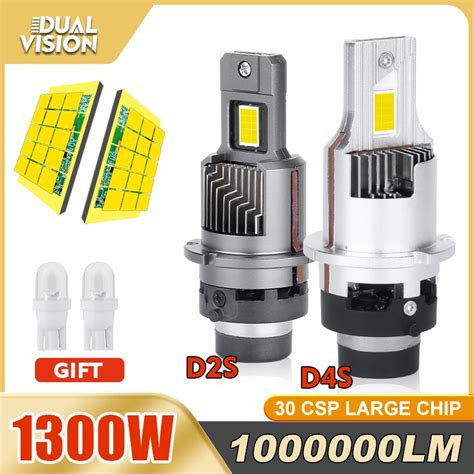 D2S D4S LED Headlights Canbus 1000000LM D2R D4R Auto Bulbs Two Sided