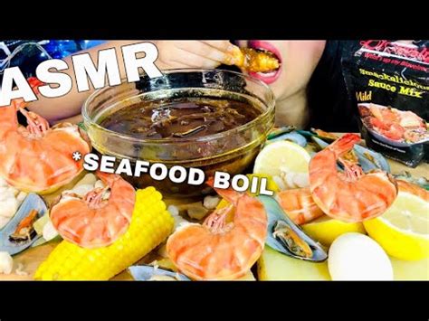 ASMR SEAFOOD BOIL WITH BLOVES SAUCE COOKING EATING SOUNDS NO