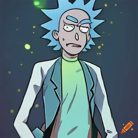 Anime Illustration Of Rick And Morty Characters