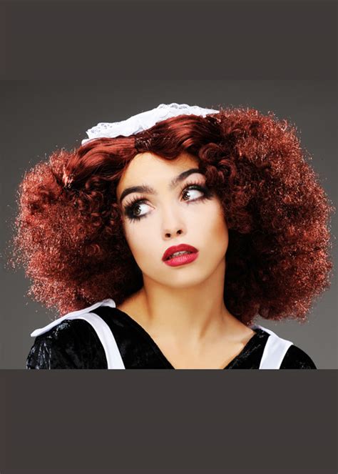 Womens Rocky Horror Style Curly Magenta Wig