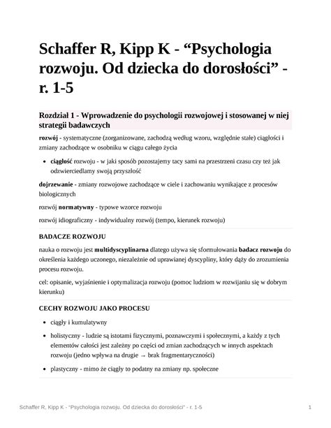 Schaffer R Kipp K Psychologia Rozwoju Od Dziecka Do Doros O Ci