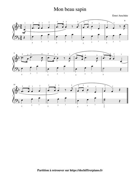 Mon beau sapin Sheet music for Piano (Solo) Easy | Musescore.com