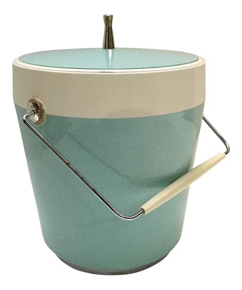 Mid Century Aqua Insulated Ice Bucket Chairish