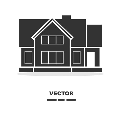 House building icon in black and white colour 18980862 Vector Art at Vecteezy