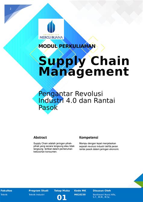 Scm Pengantar Revolusi Industri Dan Rantai Pasok Modul