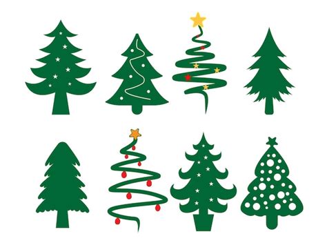 Premium Vector | Christmas decorated tree design bundle