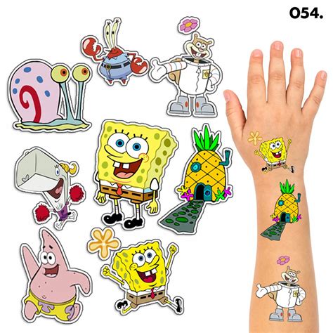 Tatua E Zmywalne Dla Dzieci Tymczasowe Spongebob El Wzor W