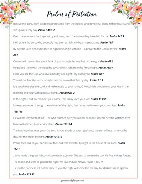 45 Powerful Psalms For Protection And Safety With Free Printables