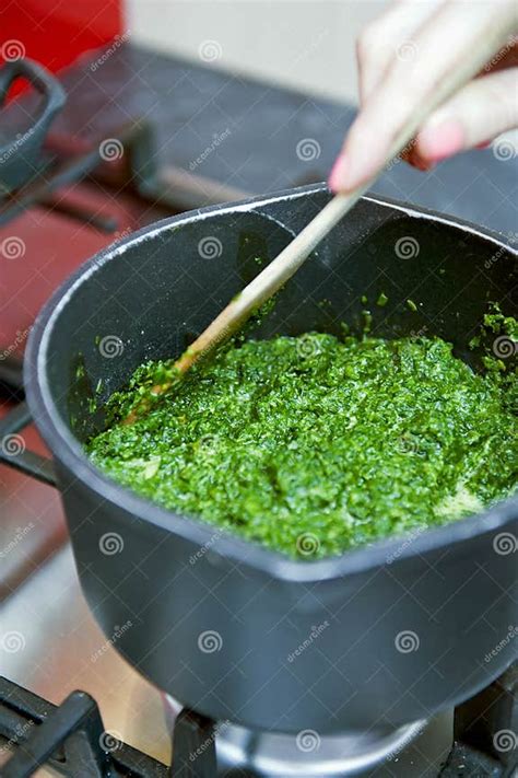 Spinach In A Pot Stock Image Image Of Detail Close 20881697