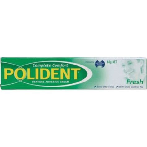 Polident Denture Adhesive Cream Fresh Mint - Denture Adhesives ...