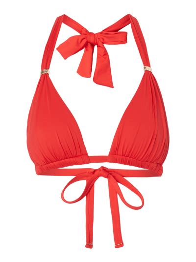 Lauren Ralph Lauren Bikini Oberteil Mit Metall Applikationen Rot