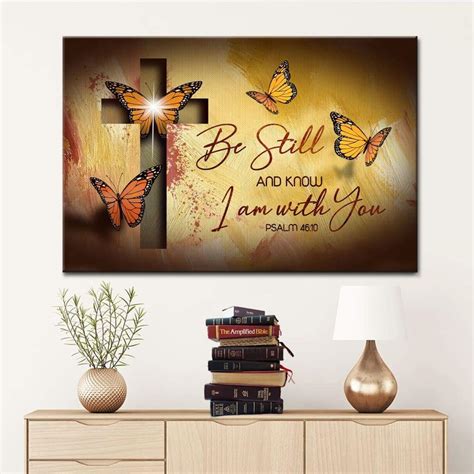 Be Still And Know I Am With You Psalm 4610 Bible Verse Wall Art Canvas Teehall Live Creatively