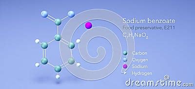 Sodium Benzoate Molecule Molecular Structures Food Preservative E