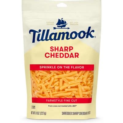 Tillamook Sharp Cheddar Farmstyle Fine Cut Shredded Cheese 8oz Target