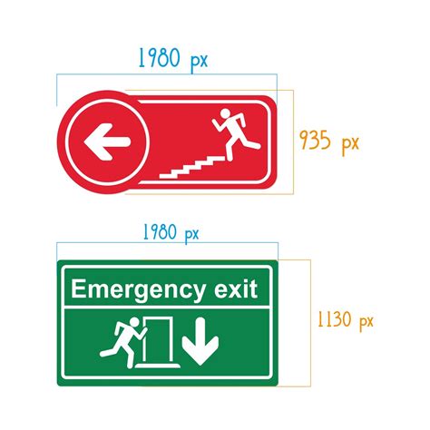 8 Emergency Exit Signs Fire Exit Sign Exit Sign Fire Emergency ...