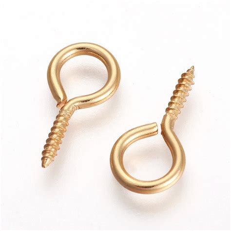 X Gold Toned Stainless Steel Screw Eye Pin Peg Bails For Half