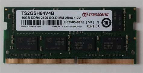 【目立った傷や汚れなし】ノートpc用 So Dimm Ddr4 2400mhz 16gb トランセンドtranscend