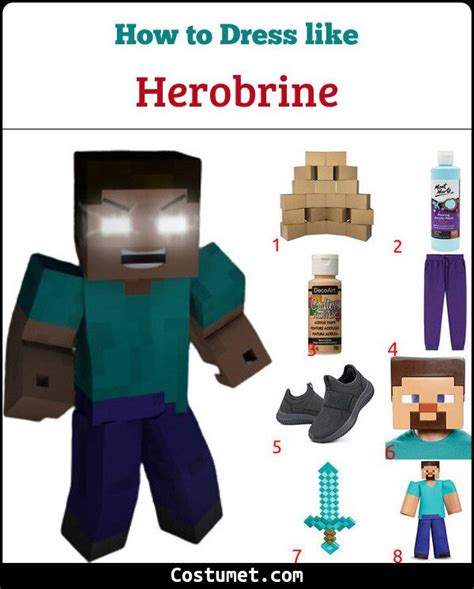 Herobrine Minecraft Costume For Cosplay And Halloween 2023