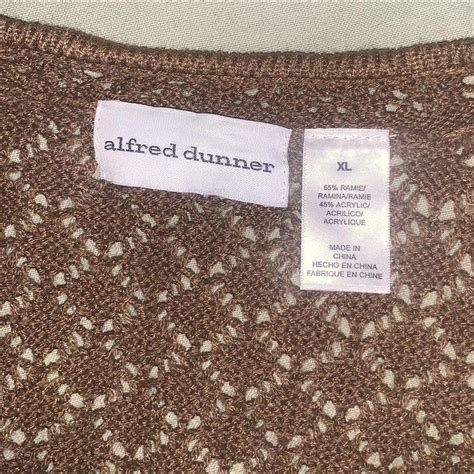 Alfred Dunner Women S Brown And Tan Cardigan Depop